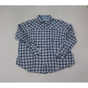 Tommy Hilfiger Woman Blue Plaid Stretch Button Down Casual Size 16
